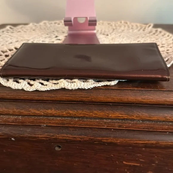 Prada Glossy Brown Leather Clutch - Picture 3 of 5